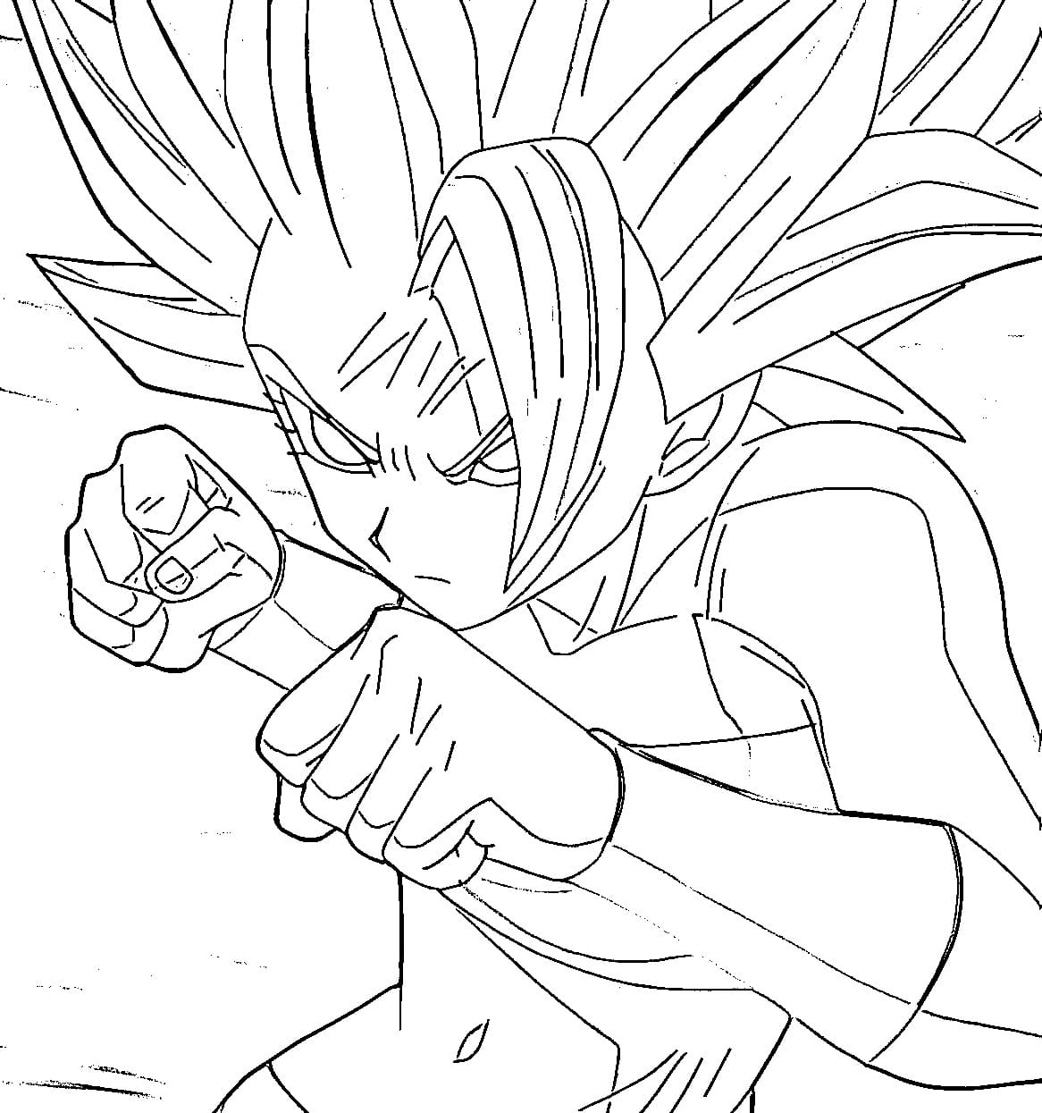 Coloriage Caulifla attaque Coloriage Caulifla attaque