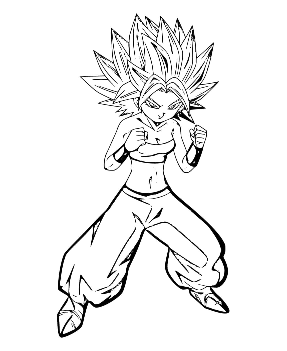 Coloriage Caulifla dans Anime Dragon Ball Super Coloriage Caulifla dans Anime Dragon Ball Super