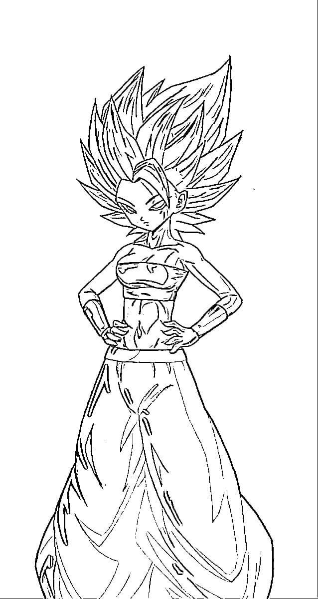 Coloriage Caulifla debout Coloriage Caulifla debout