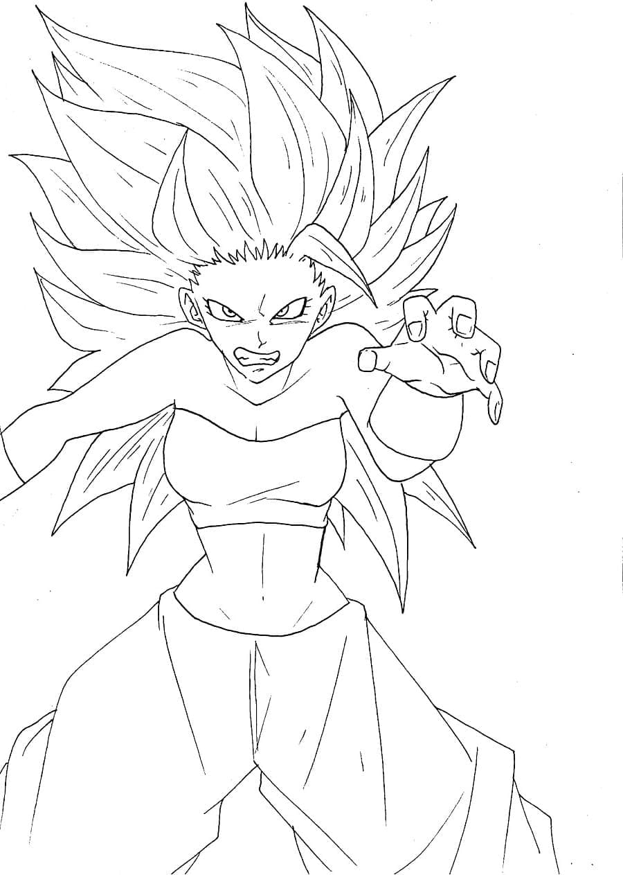 Coloriage Caulifla en colère Coloriage Caulifla en colère