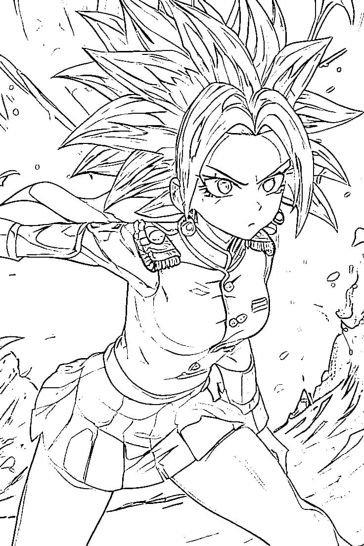 Coloriage Caulifla jolie Coloriage Caulifla jolie