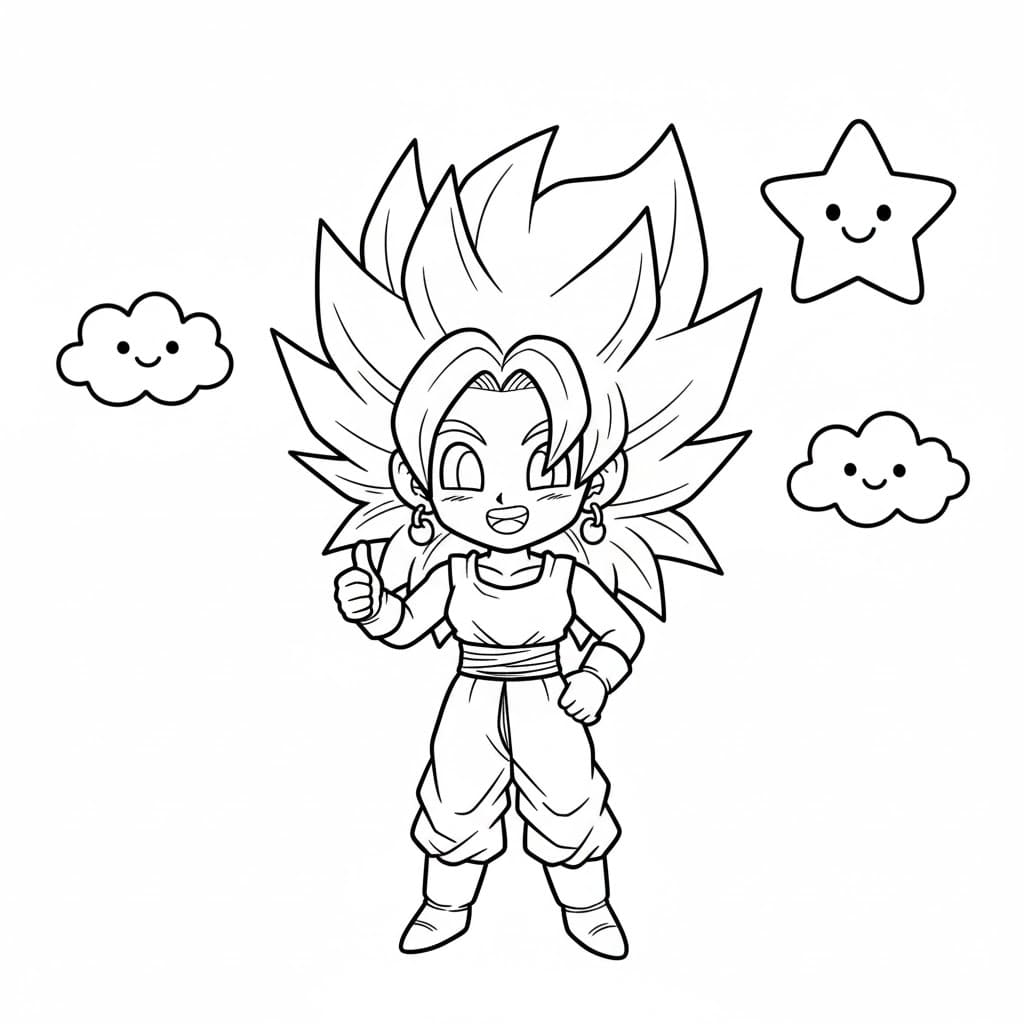 Coloriage Caulifla Mignonne Coloriage Caulifla Mignonne
