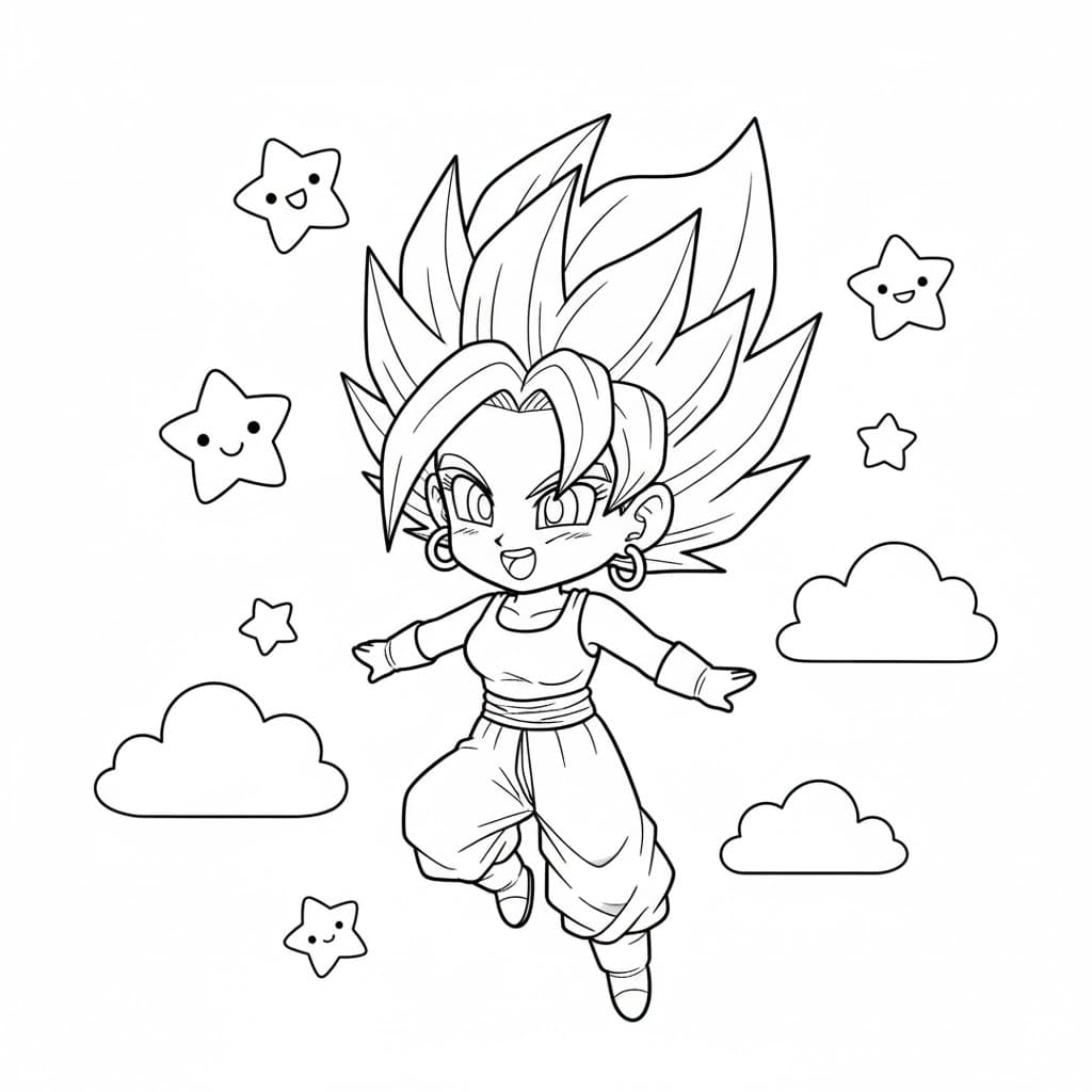 Coloriage Caulifla Vol Coloriage Caulifla Vol