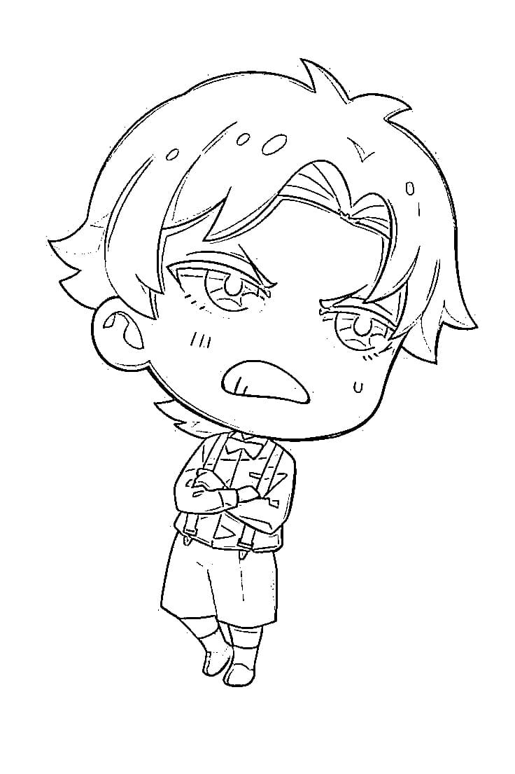 Coloriage Chibi en colère