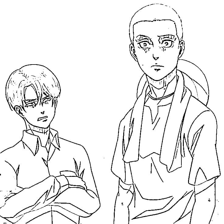 Coloriage Connie et Levi