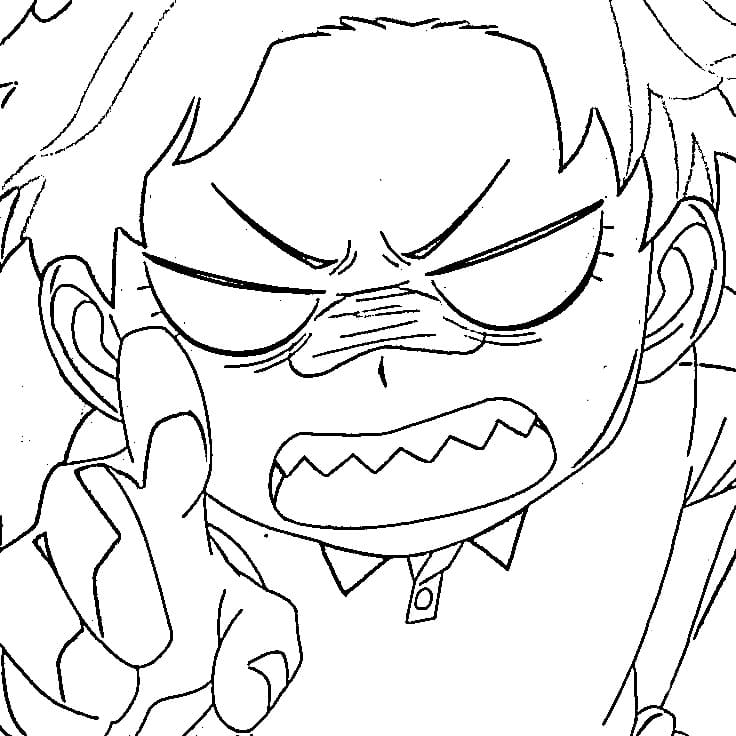 Coloriage Damian Desmond En colère