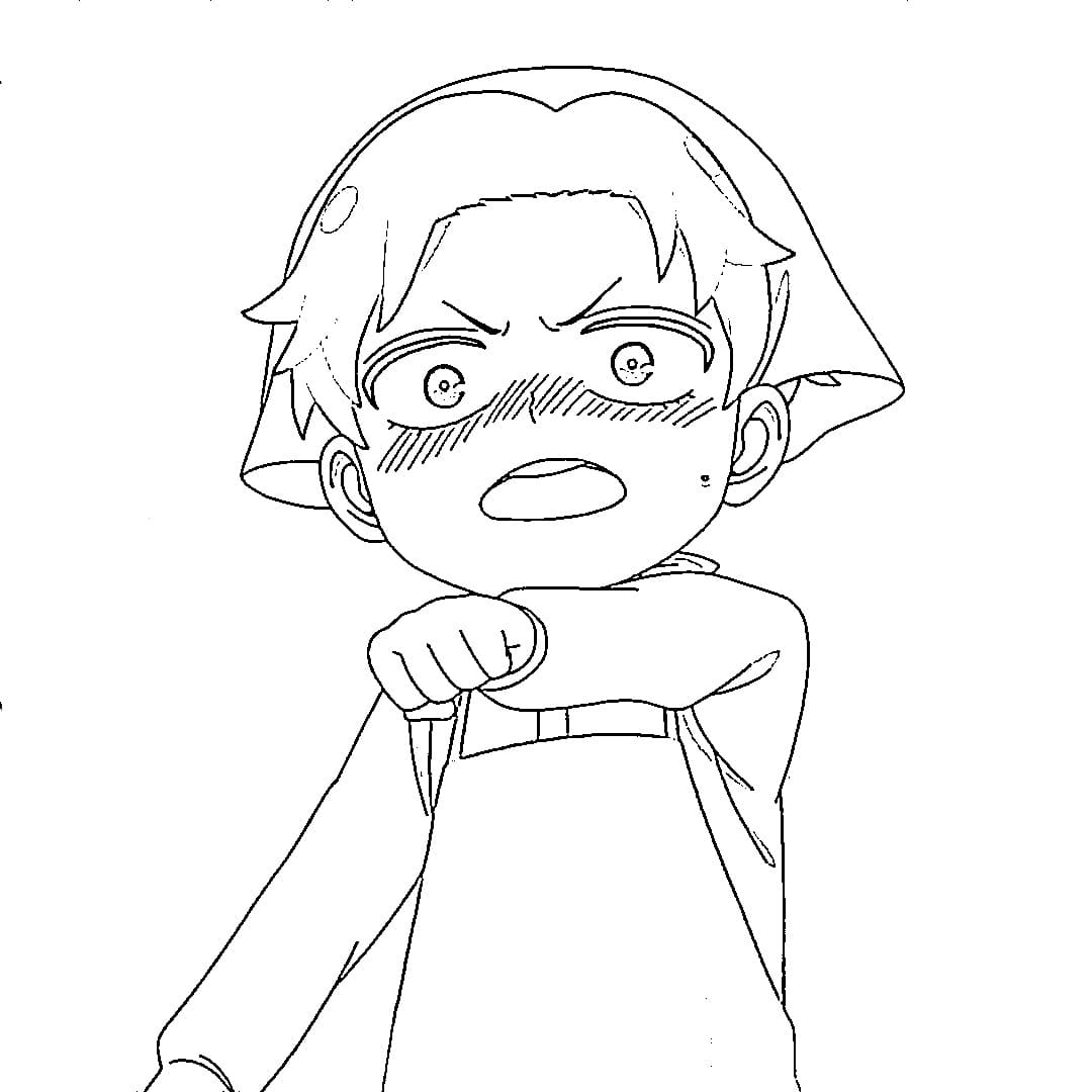Coloriage Damian Desmond Timide