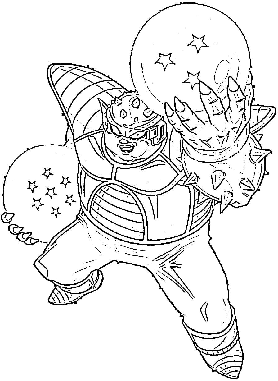 Coloriage Dodoria avec Dragon Ball