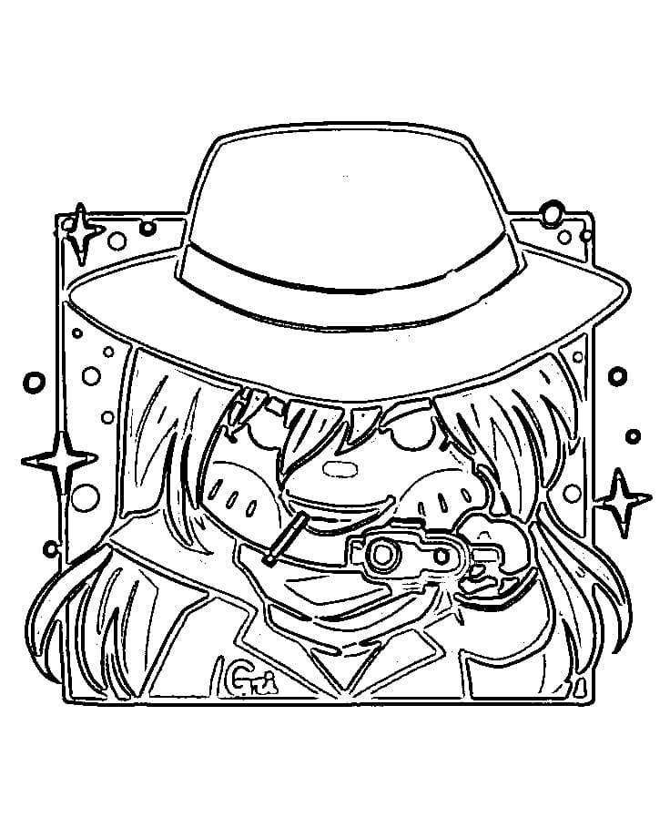 Coloriage Gin Chibi Cool