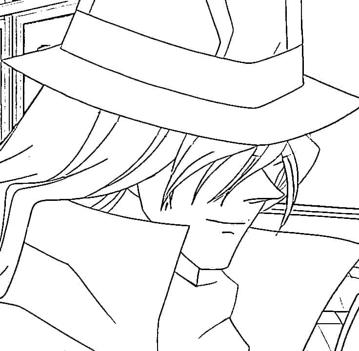 Coloriage Gin de Anime Conan