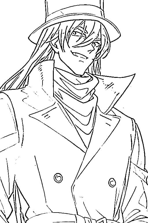 Coloriage Gin souriant