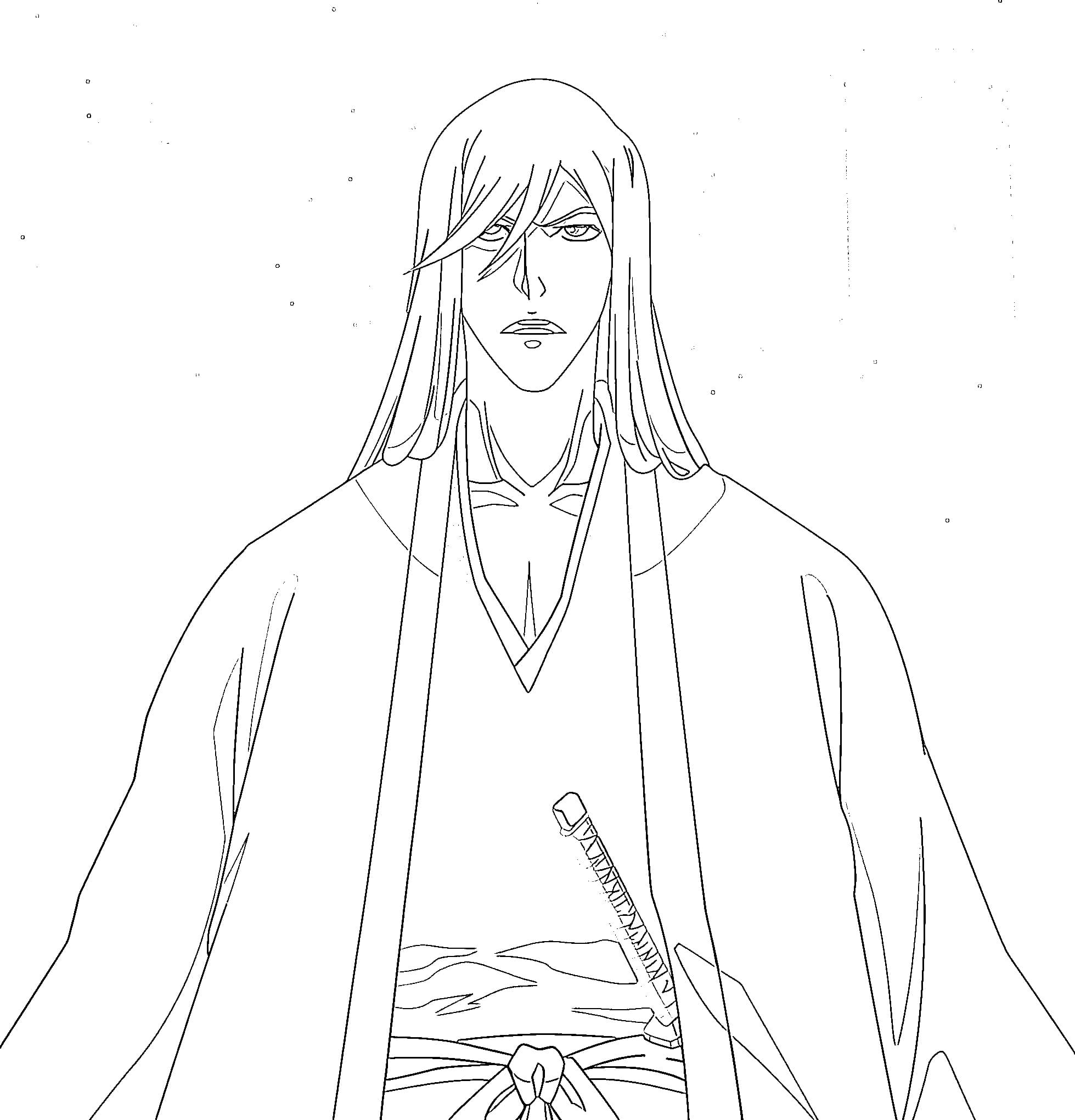 Coloriage Jûshirô Ukitake beau