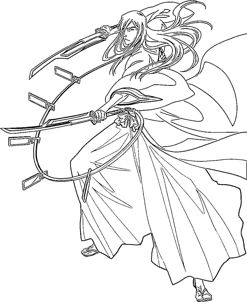 Coloriage Jûshirô Ukitake combat