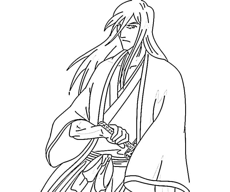 Coloriage Jûshirô Ukitake dans Anime Bleach