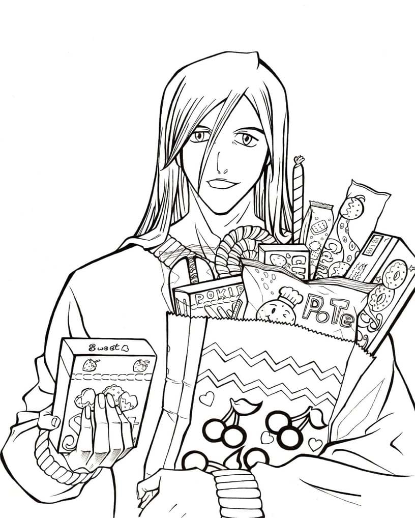 Coloriage Jûshirô Ukitake de Anime Bleach