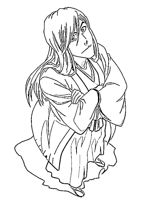 Coloriage Jûshirô Ukitake regardant