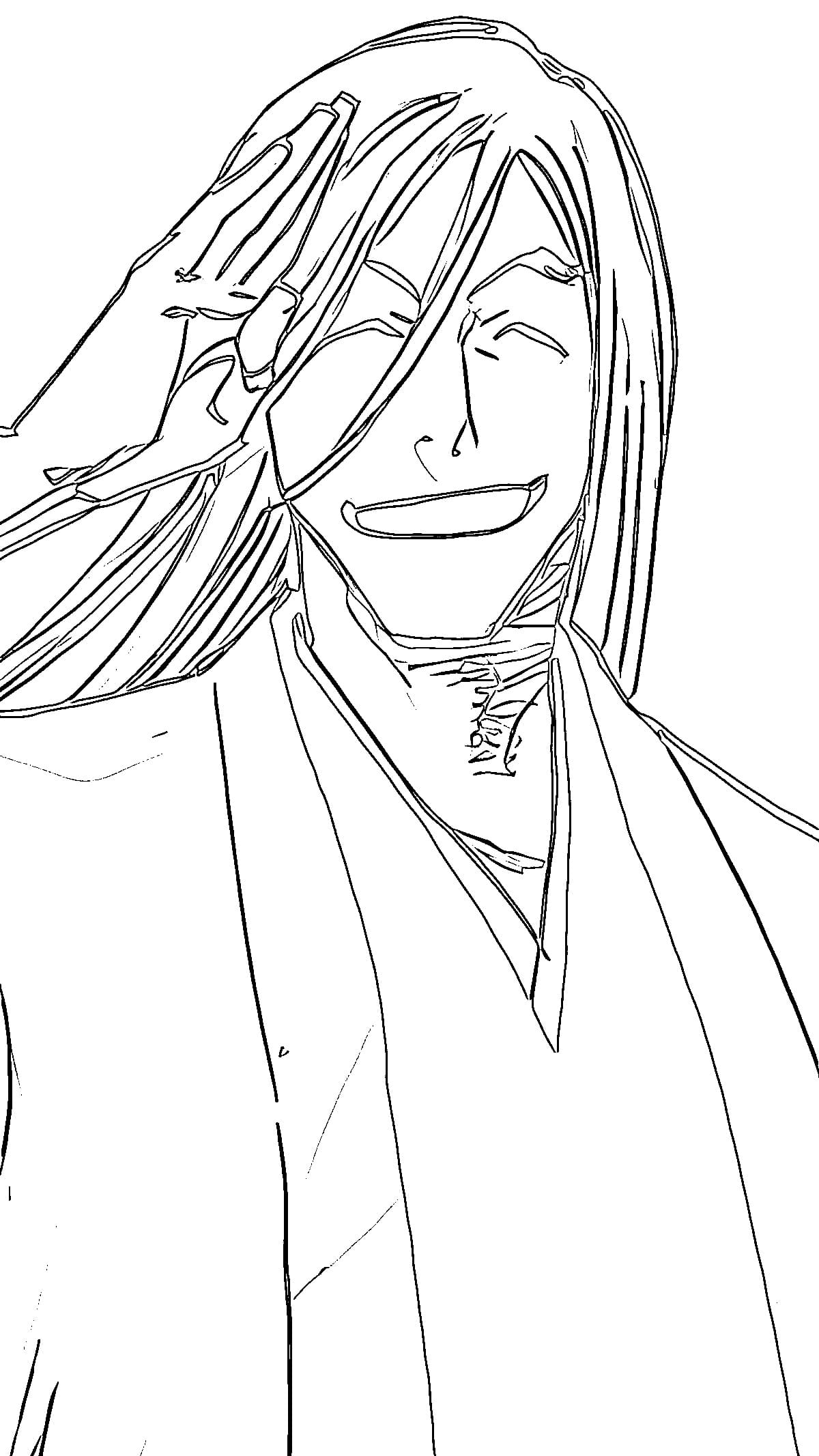Coloriage Jûshirô Ukitake souriant