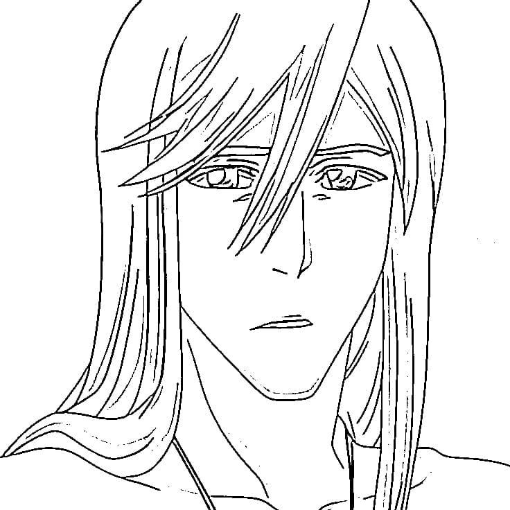 Coloriage Jûshirô Ukitake triste