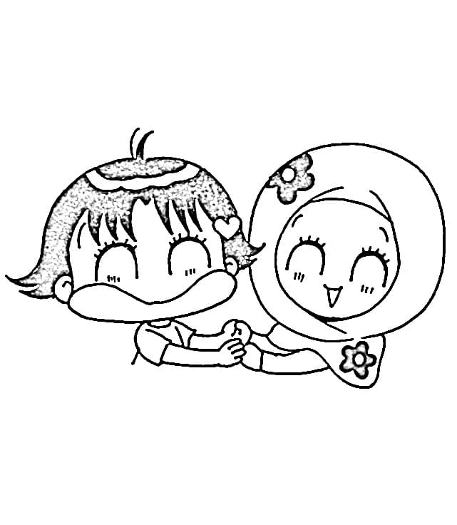 Coloriage Miiko et son amie Coloriage Miiko et son amie