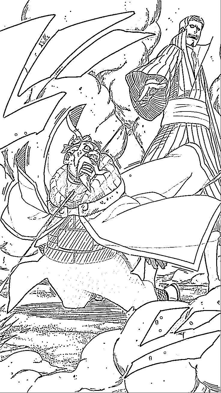 Coloriage Ônoki lutte Coloriage Ônoki lutte