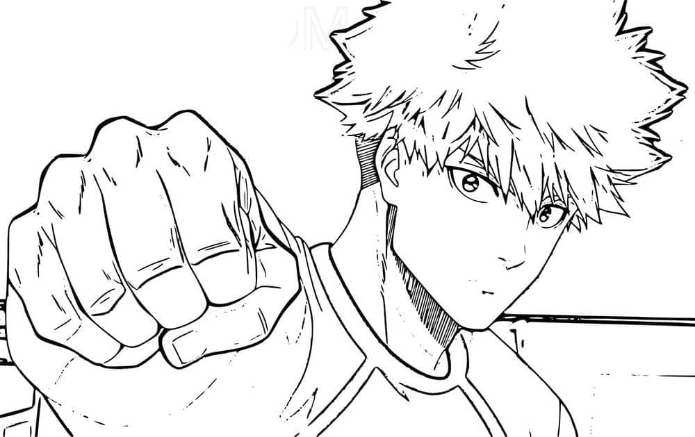 Coloriage Rensuke Kunigami dans Blue Lock
