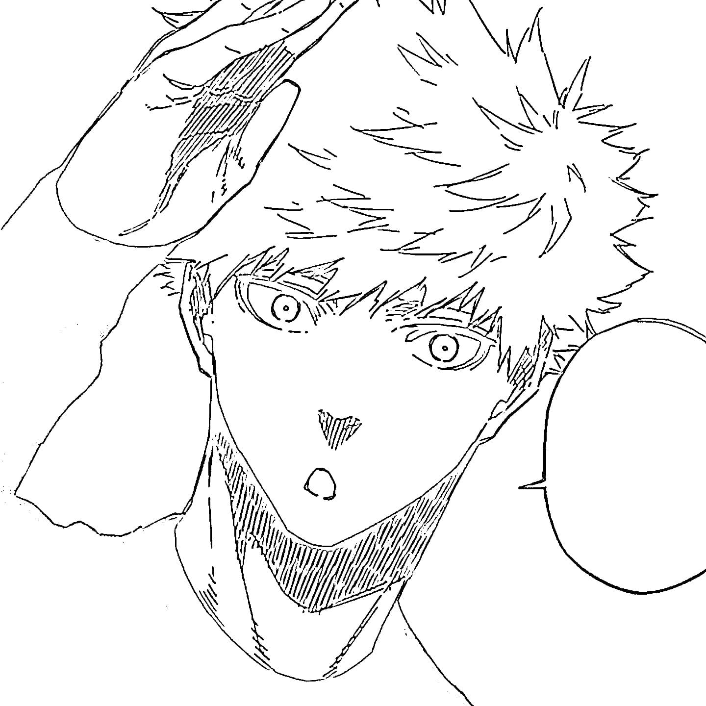 Coloriage Rensuke Kunigami parler