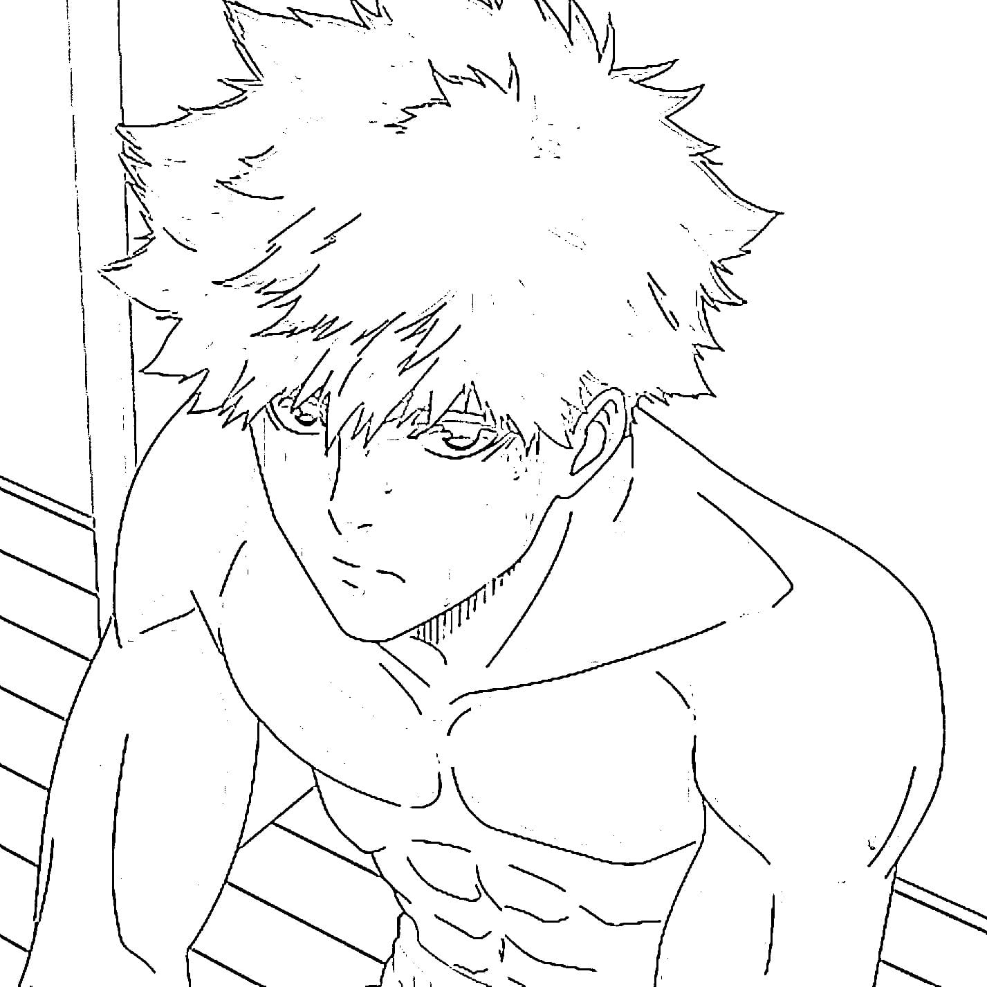 Coloriage Rensuke Kunigami se détendre