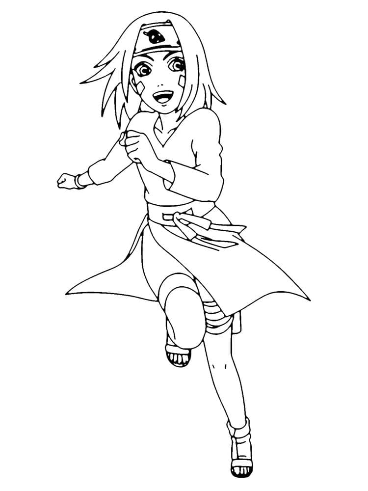 Coloriage Rin Nohara dans Anime Naruto