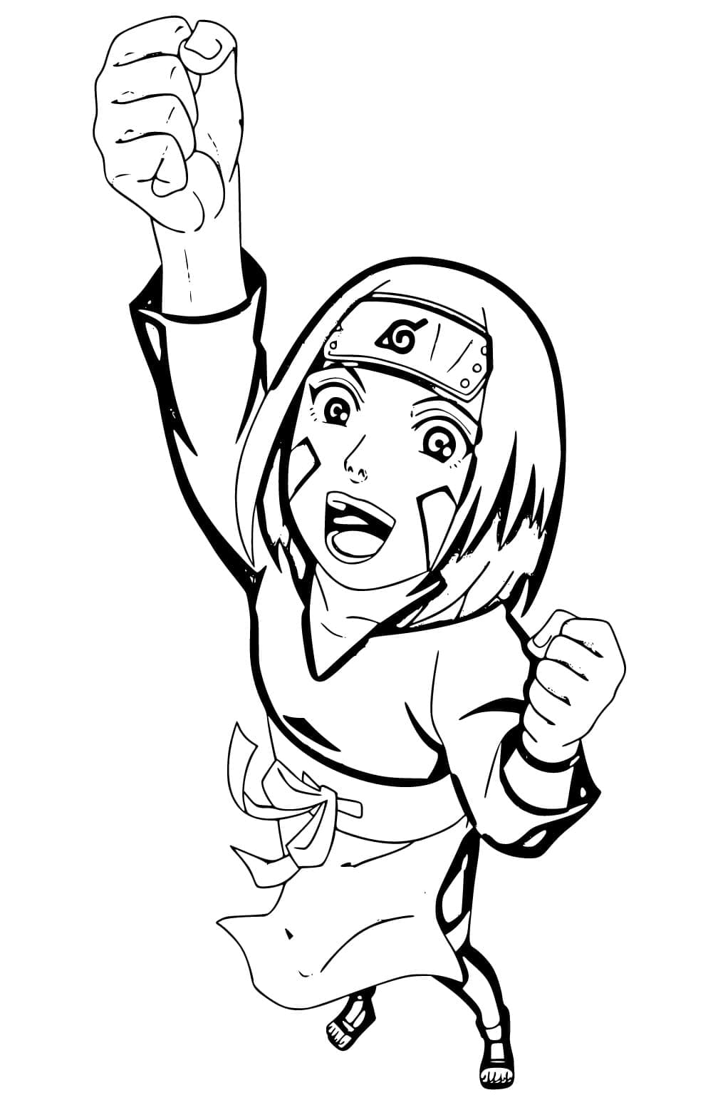 Coloriage Rin Nohara de Anime Naruto