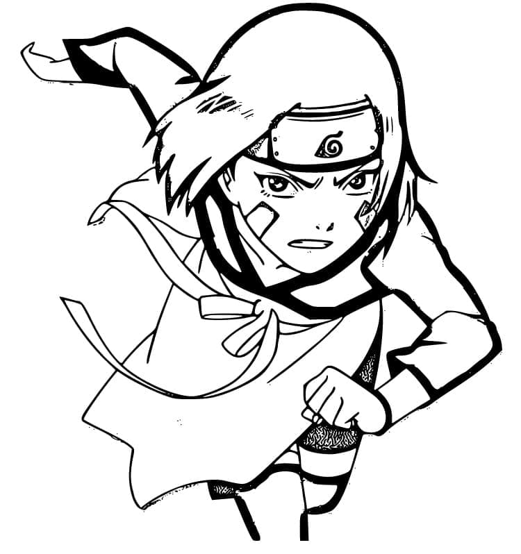 Coloriage Rin Nohara de Naruto