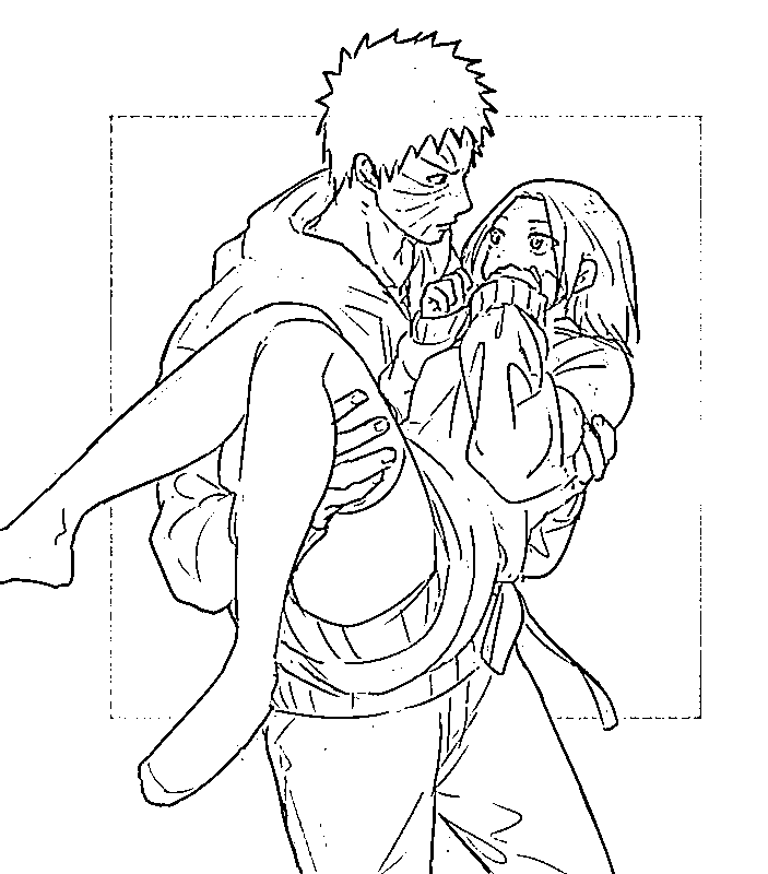 Coloriage Rin Nohara et Obito