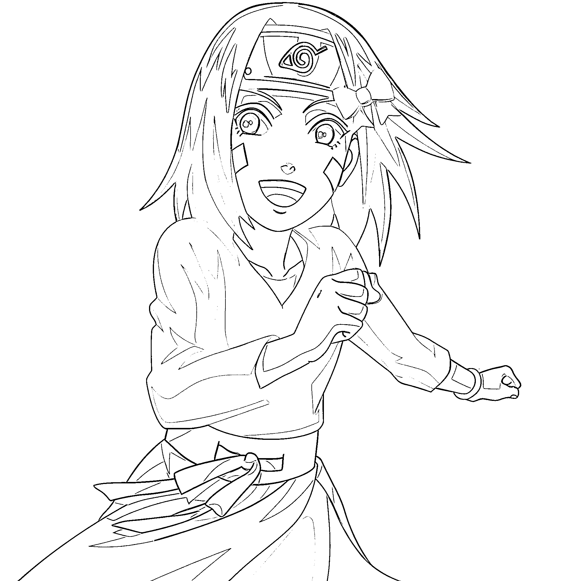 Coloriage Rin Nohara heureuse