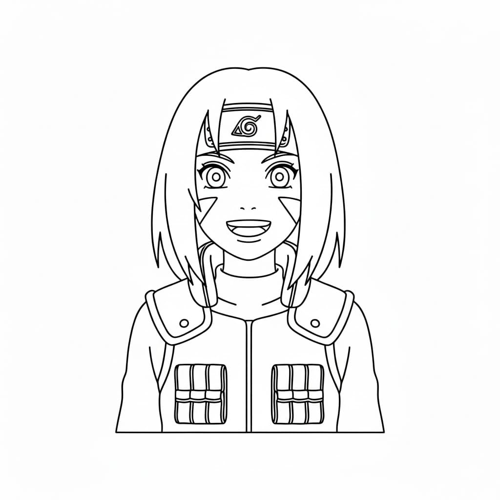 Coloriage Rin Nohara souriante