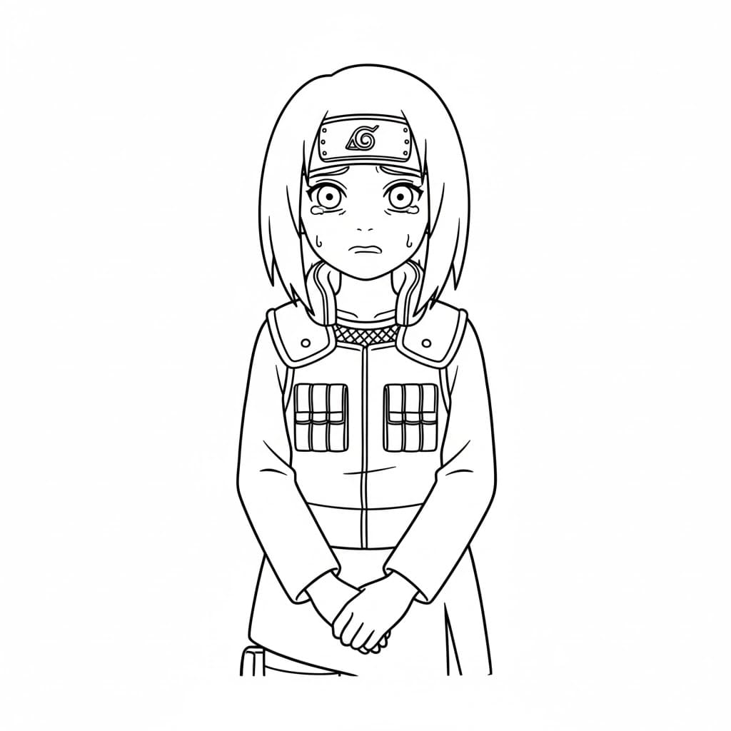 Coloriage Rin Nohara triste