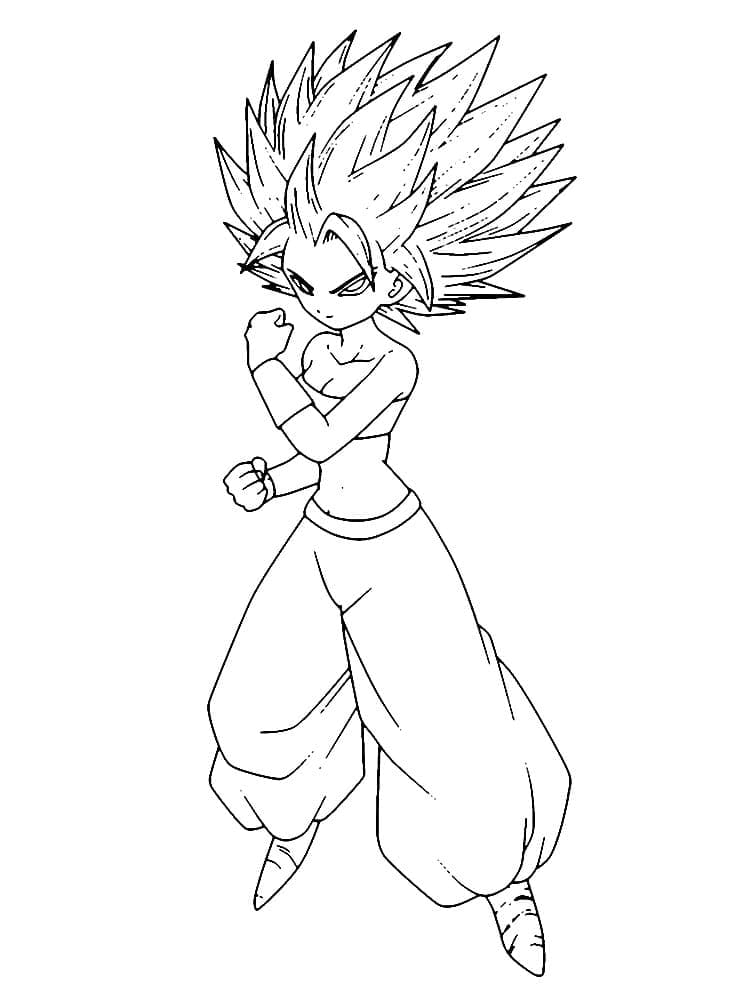 Coloriage Super Saiyan 2 Caulifla Coloriage Super Saiyan 2 Caulifla