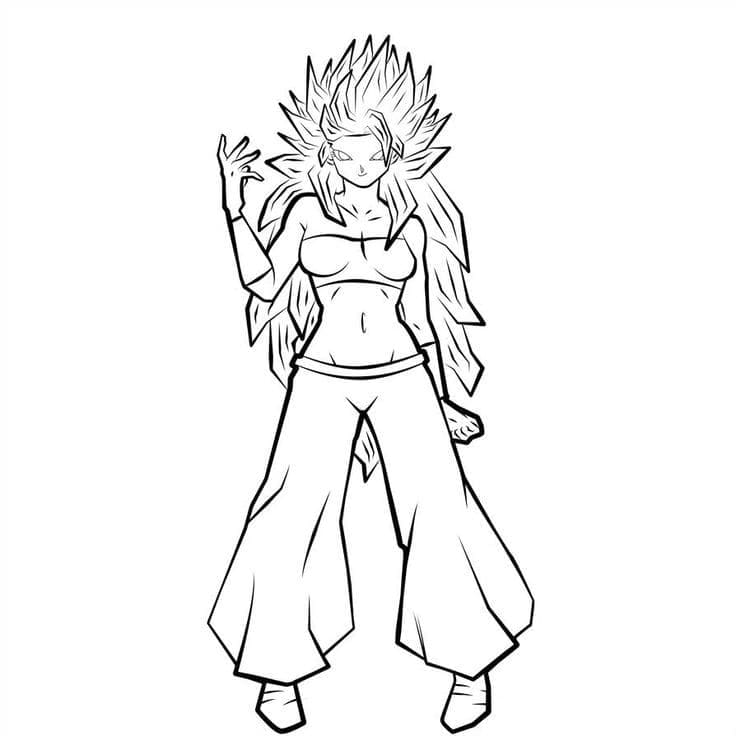 Coloriage Super Saiyan 3 Caulifla Coloriage Super Saiyan 3 Caulifla