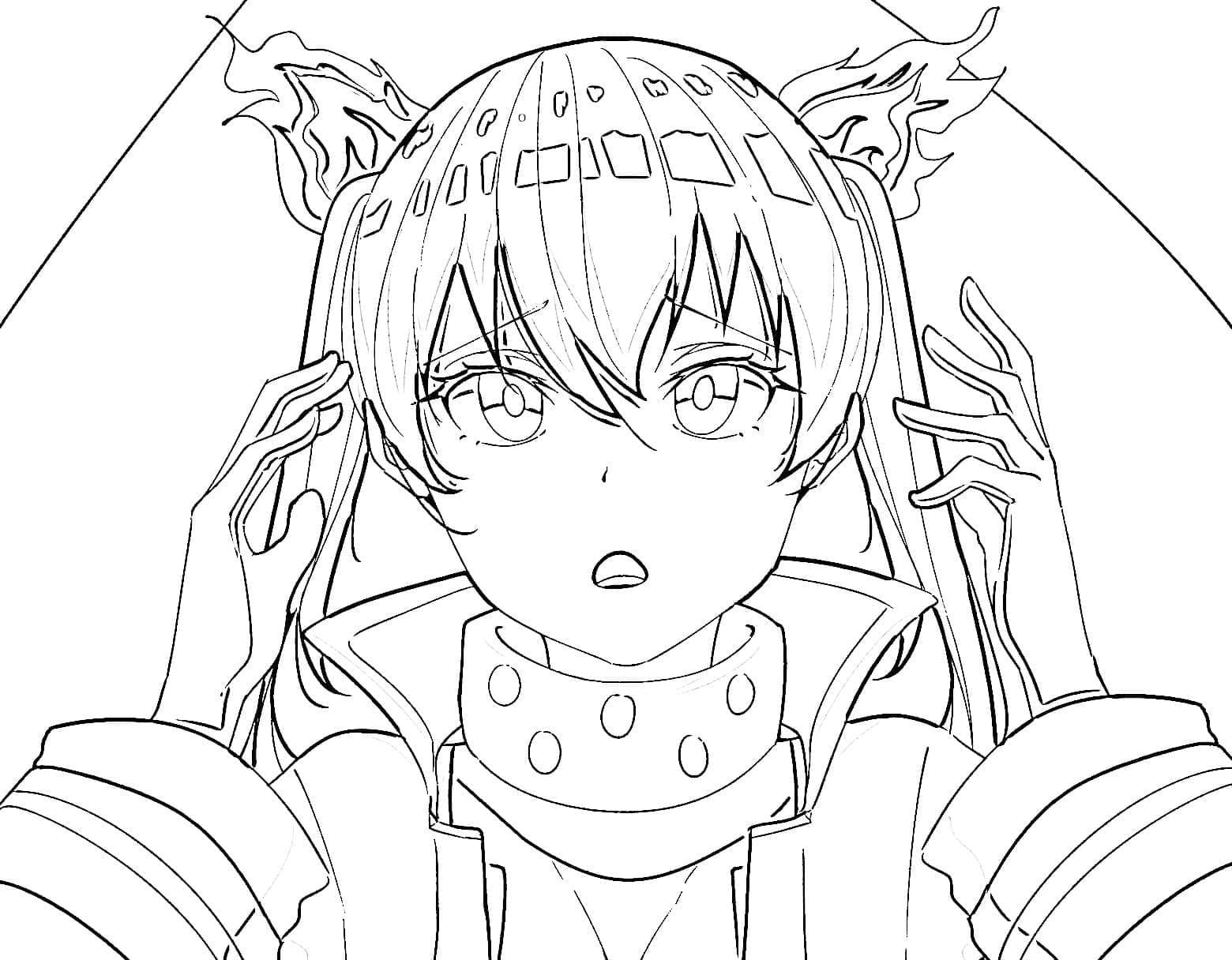 Coloriage Tamaki Kotatsu de Fire Force