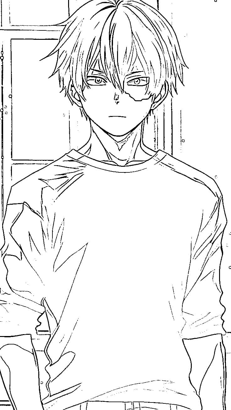 Coloriage Todoroki Shouto bon