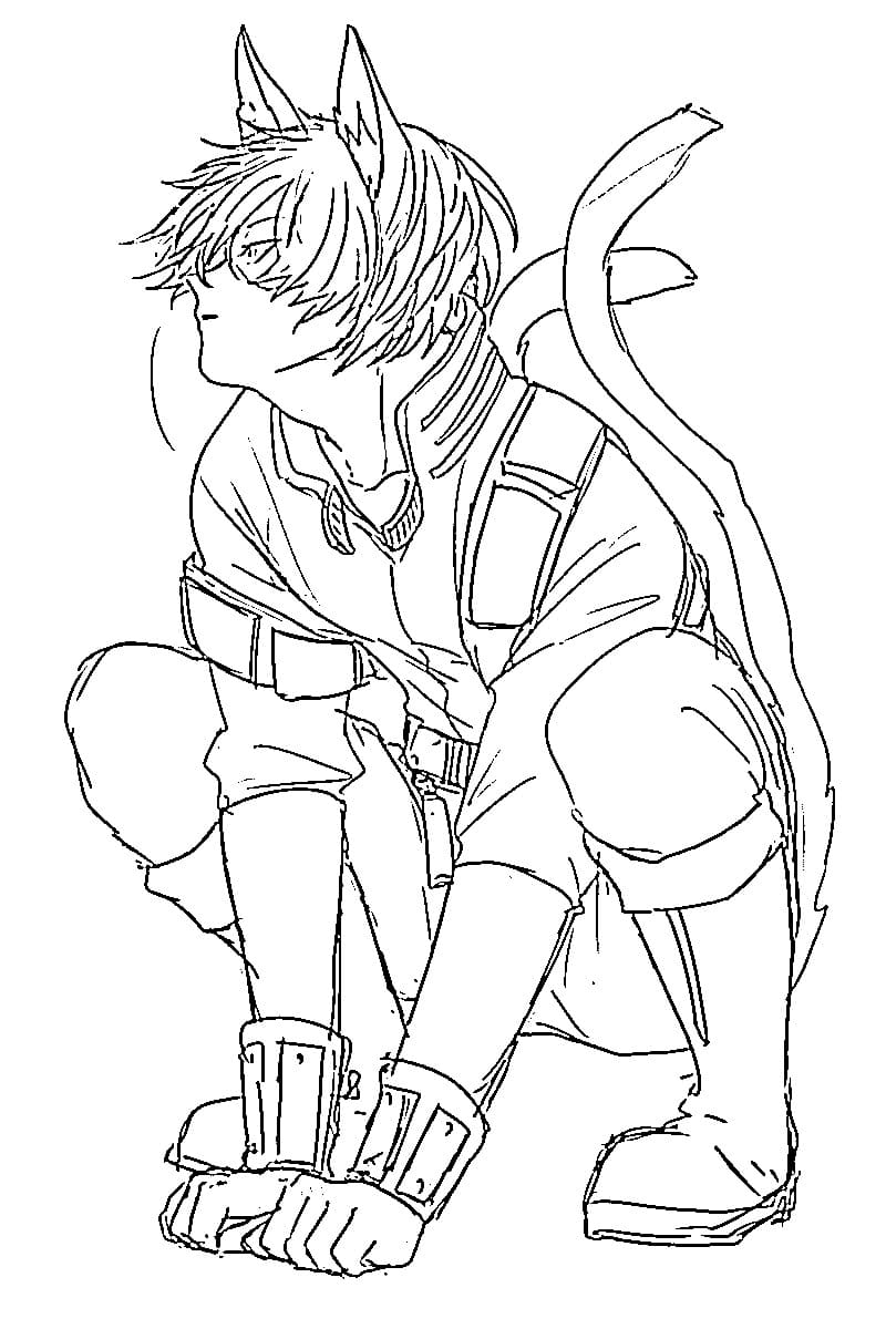 Coloriage Todoroki Shouto chat