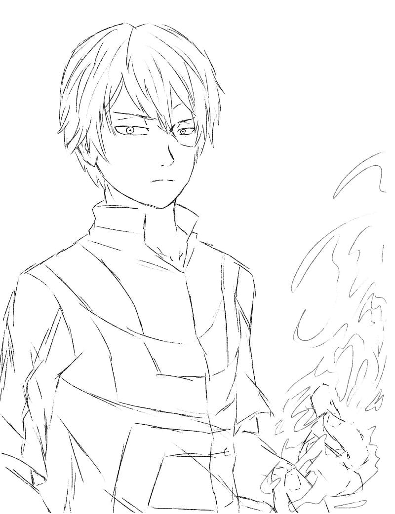 Coloriage Todoroki Shouto compétence