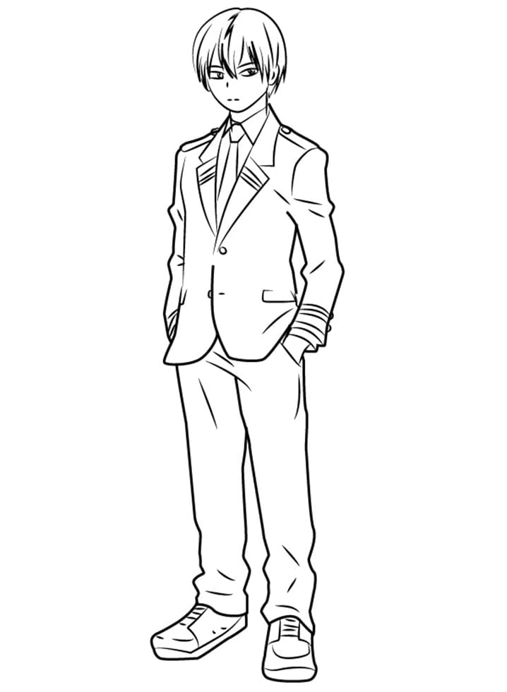 Coloriage Todoroki Shouto dans Anime My Hero Academia