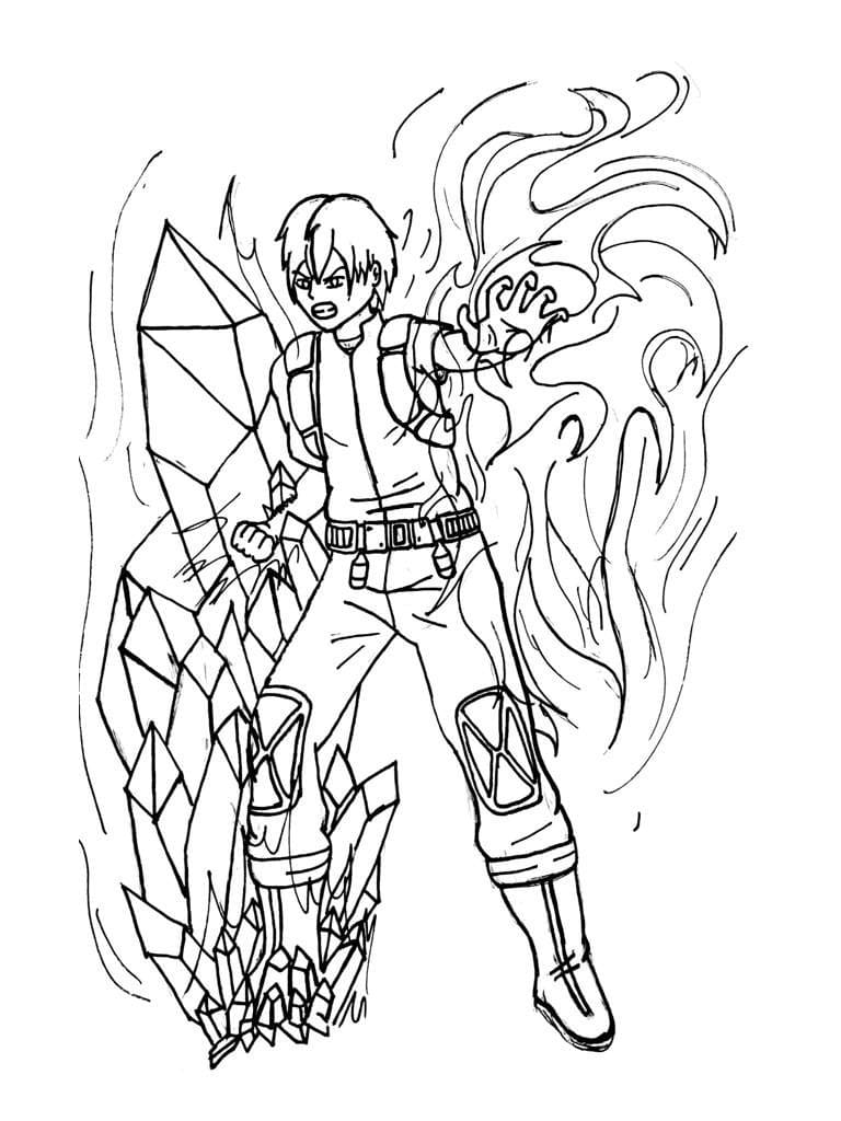 Coloriage Todoroki Shouto de Anime My Hero Academia