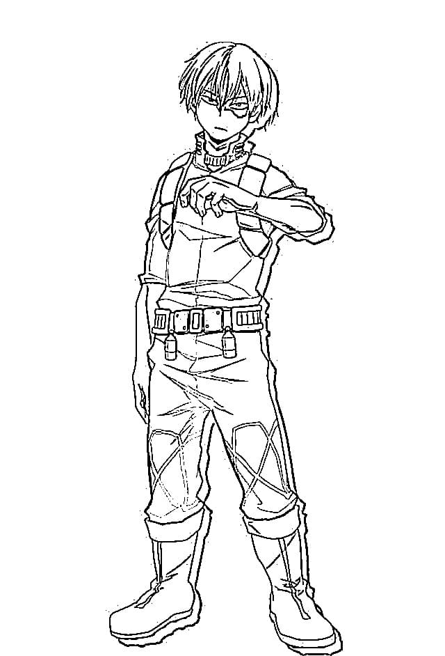 Coloriage Todoroki Shouto debout
