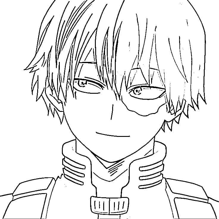 Coloriage Todoroki Shouto sourire