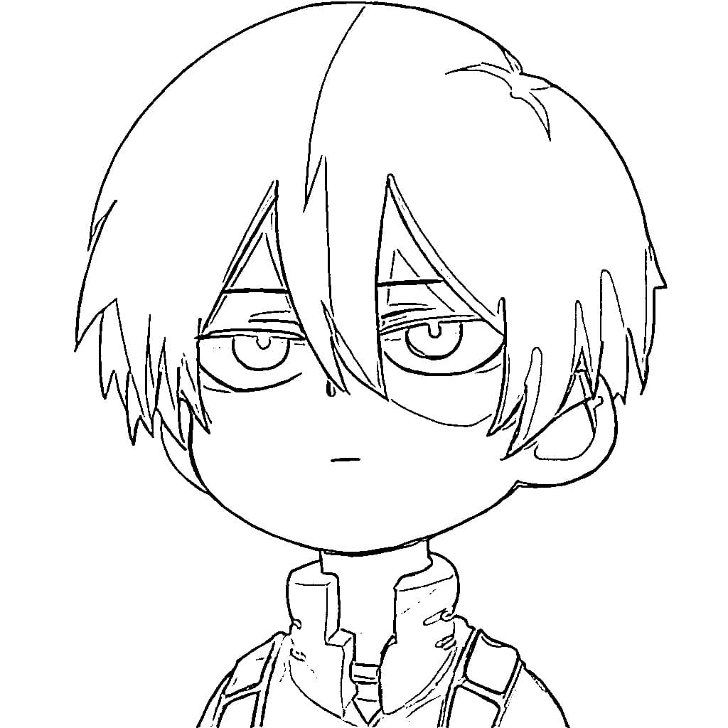 Coloriage Todoroki Shouto triste