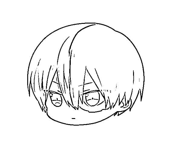 Coloriage Todoroki Shouto visage chibi
