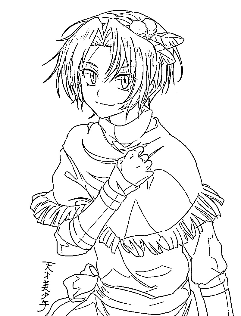 Coloriage Yona : Princesse de l'aube Beau Coloriage Yona : Princesse de l'aube Beau