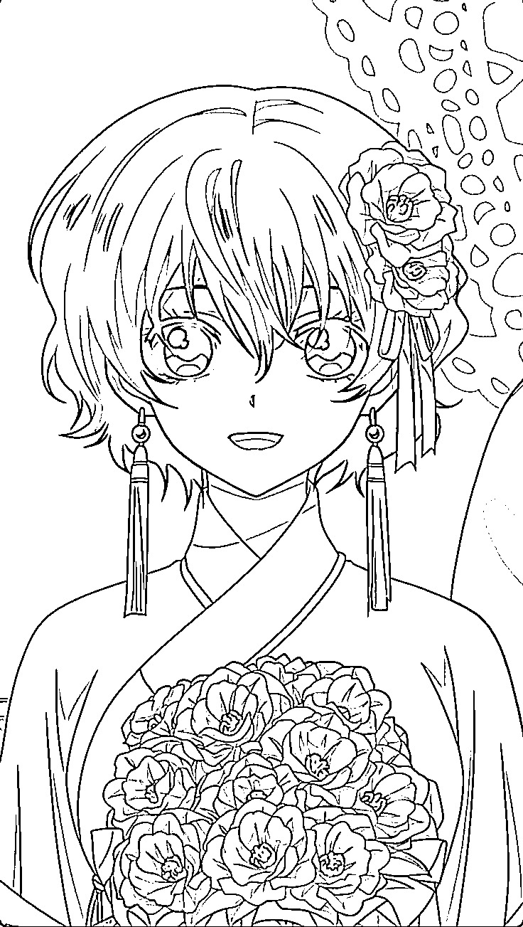 Coloriage Yona : Princesse de l'aube belle Coloriage Yona : Princesse de l'aube belle