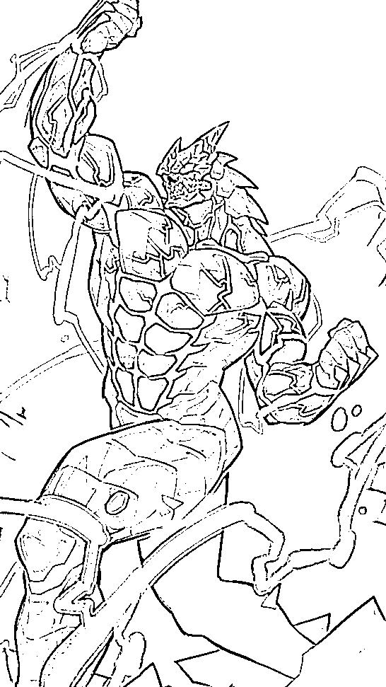 Coloriage Kaiju No 8 pouvoir