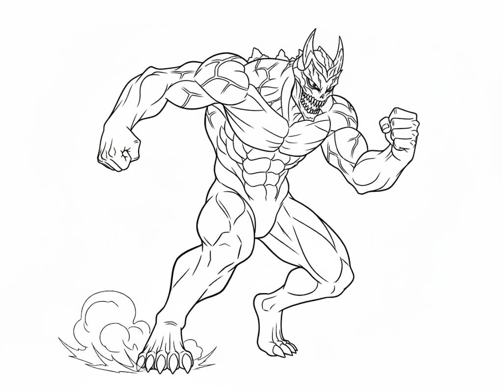 Coloriage Kaiju No 8 stupide